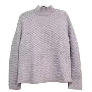 Talbots Sweater Size Medium Oversized Pastel Purple Hand Knit 100% Merino Wool